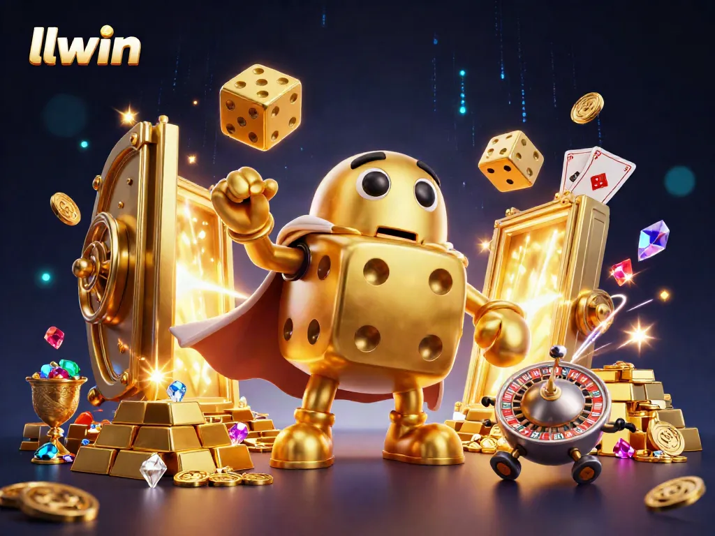 Experience thrilling gameplay at llwin with a golden dice golem and casino treasures