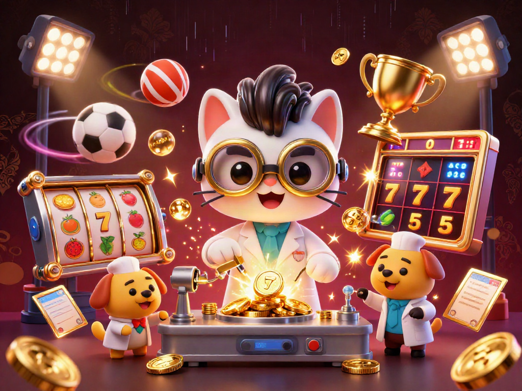 SHBET engaging with thrilling slots and gaming elements in an electrifying illustration