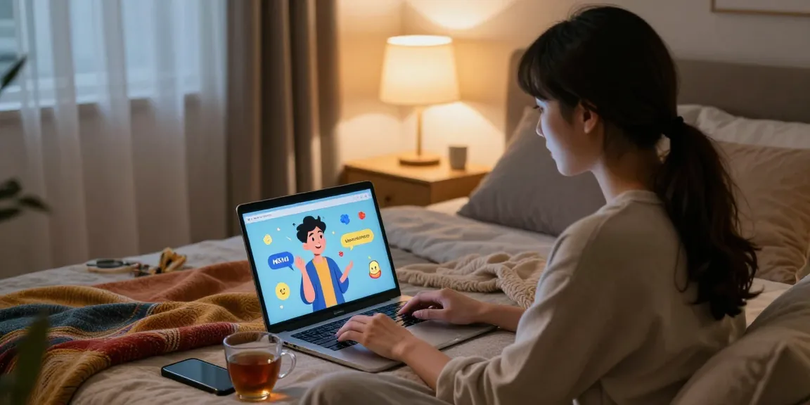 Immersive NSFW AI chat experience in a cozy bedroom with playful animated interactions.